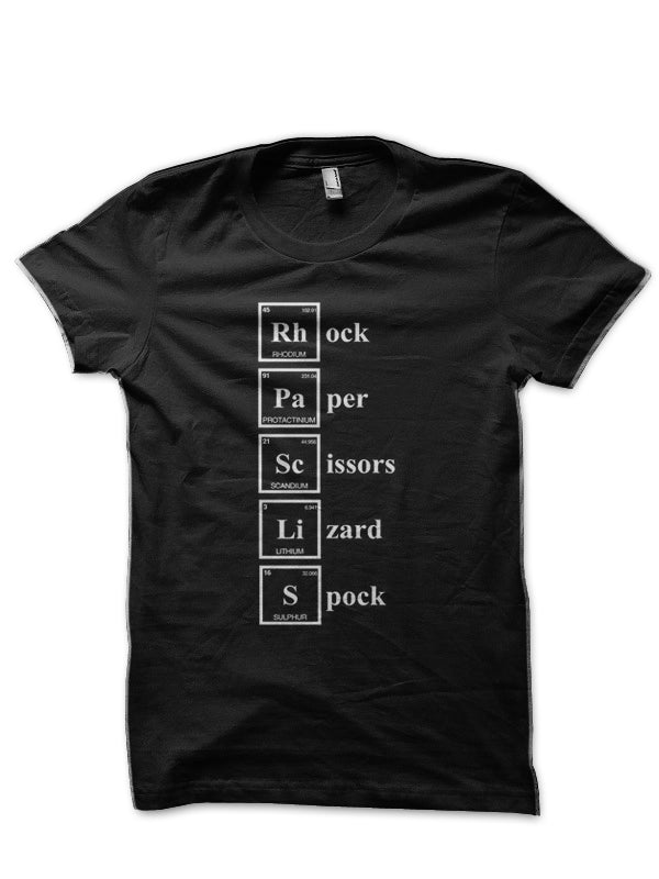 Rock Paper Scissors Lizard Spock BlackT-Shirt