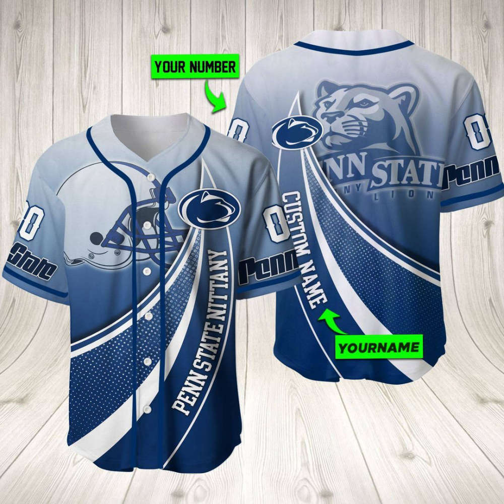 Personalized Penn State Nittany Lions Baseball Jersey Baseball Jersey Mascot Gift For Men Women - lylyprint.com