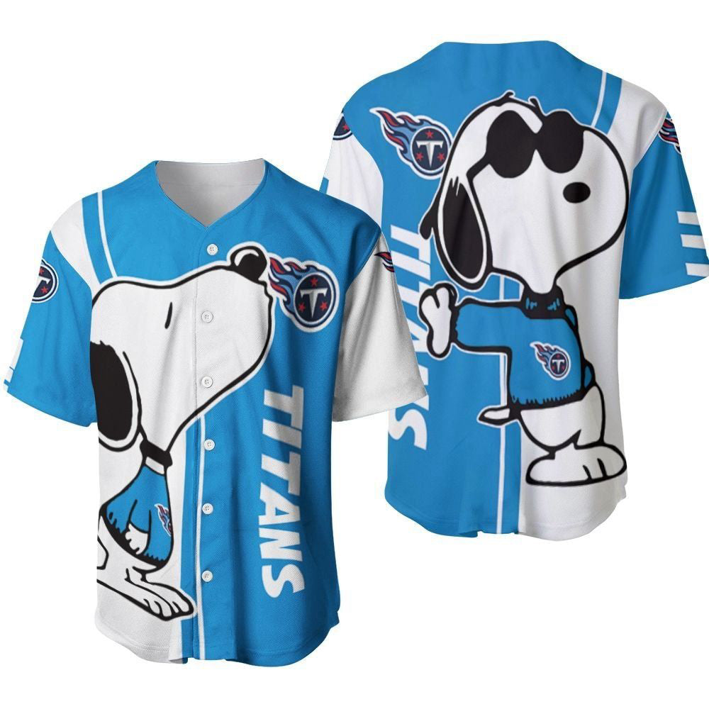 Tennessee Titans snoopy lover Printed Baseball Jersey - Gift for Women Men - Bafud