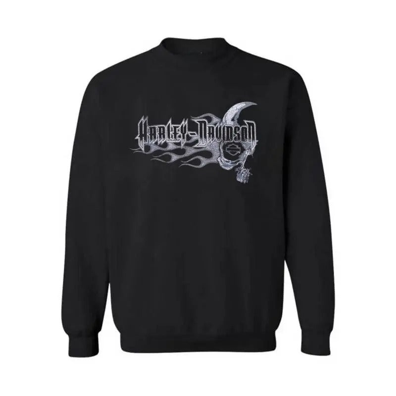 Vintage Harleey Davidsoon Fire Skull Logo Biker hoodie/sweatshirt/tshirt, Harley Shirt, Shirt For Men, Car Lovers Shirt
