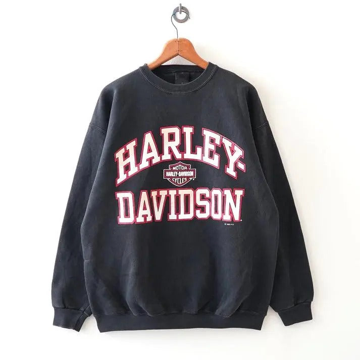 Classic 90s Harleyy Davidsoon sweatshirt/hoodie/tshirt, Step Into the Motorcycle World, Biker sweatshirt, Letter Graphic Basic Sweaters Top Unisex Mens Womens Apparel