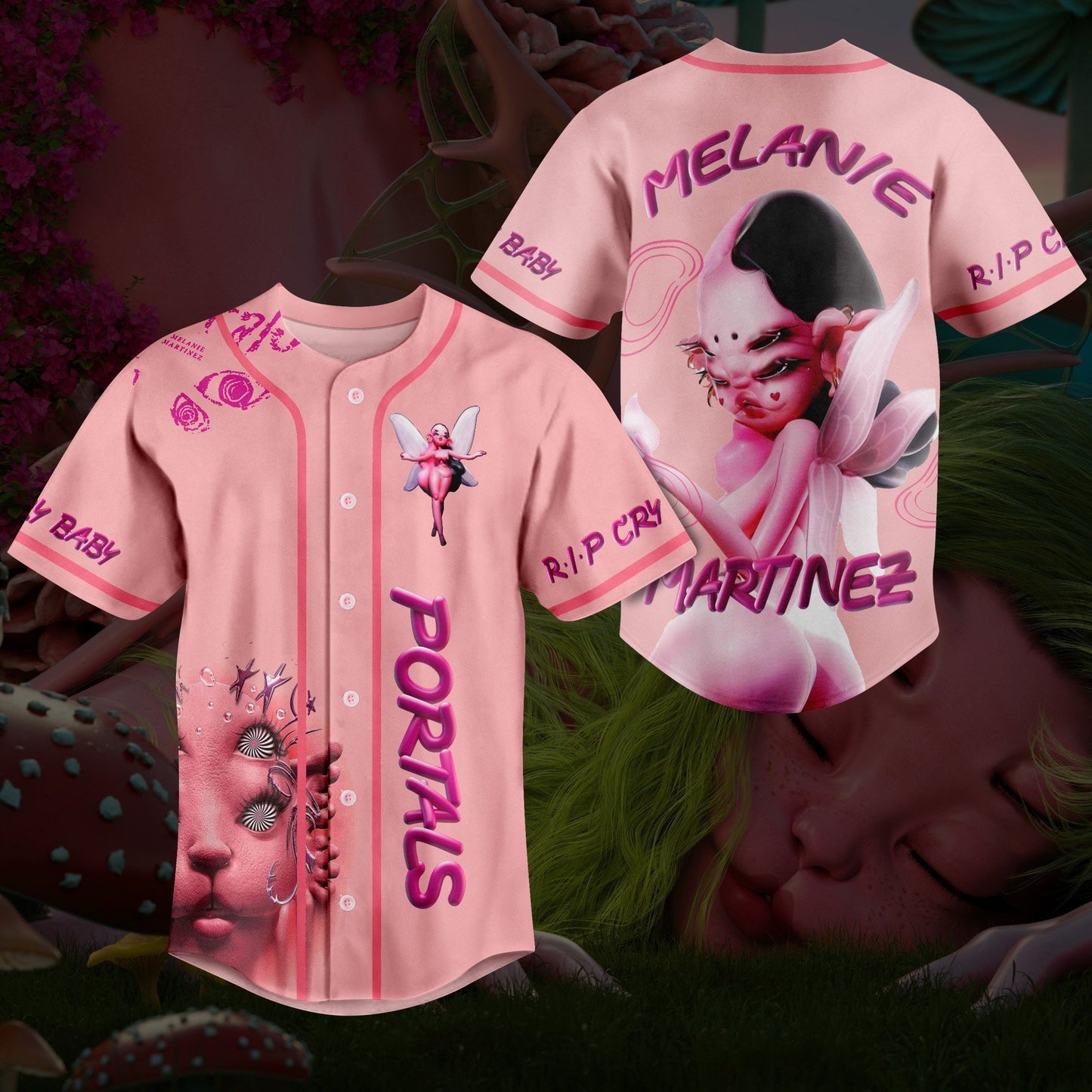 Unique & Weird Melanie Martinez Music Pink Baseball Jersey