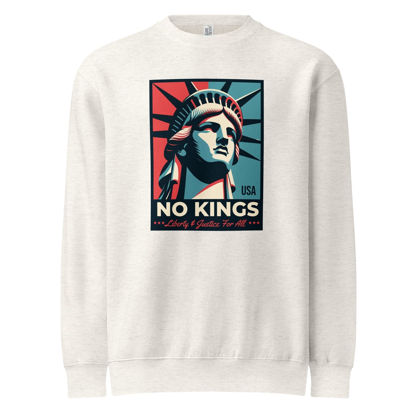 No Kings - Liberty and Justice For All - Premium Crew Neck Sweatshirt
