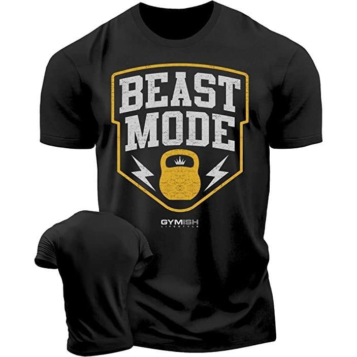 007. Beast Mode Funny Motivational Workout Gym T-Shirt for Men