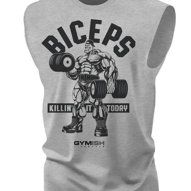 032. Biceps Killin' It Today Workout Muscle Tank Top for Men