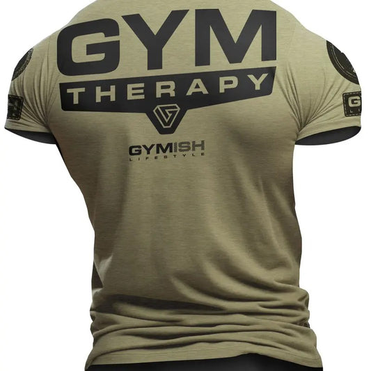 098. Gym Therapy Back Design Funny Workout Gym T-Shirt for Men