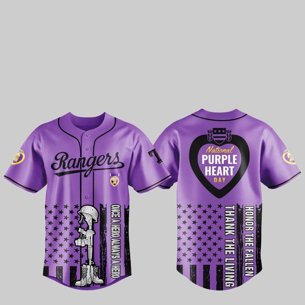 2025 Rangers National Purple Heart Day Jersey - Grishko.com