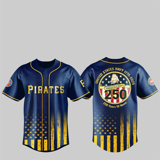Pirates US NAVY 250th Birthday Celebration Jersey - Grishko.com