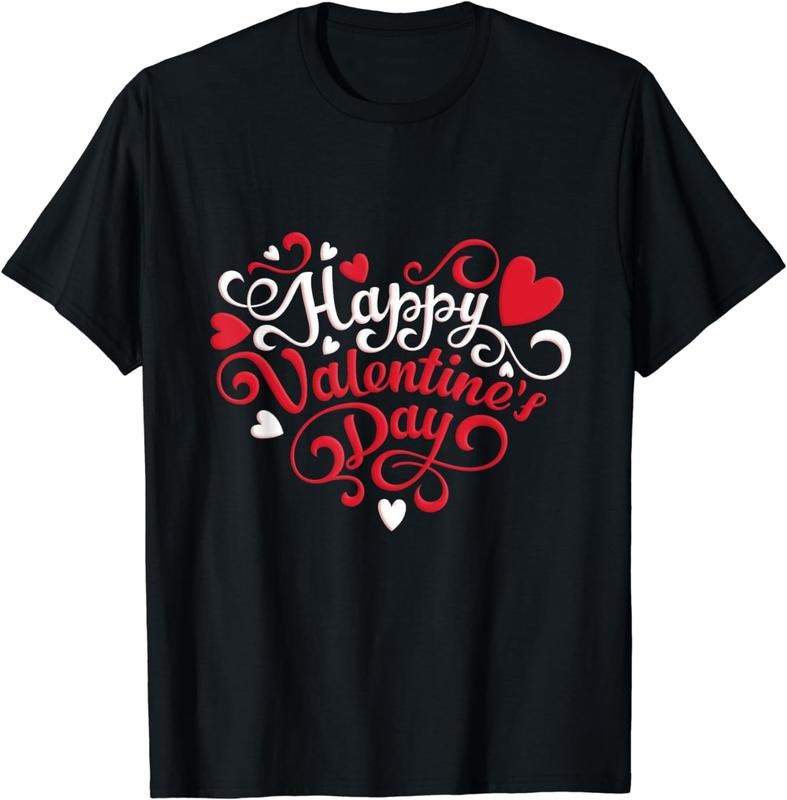 [100% Cotton] Happy Valentine's Day Red Heart For Women Men Gifts 2024 T-Shirt