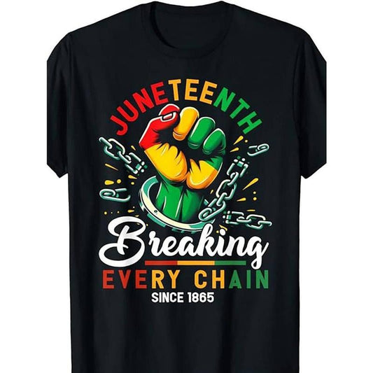 [100% Cotton] Juneteenth T-shirt Women'S Men'S African American Freedom 1865 Novelty T-shirt