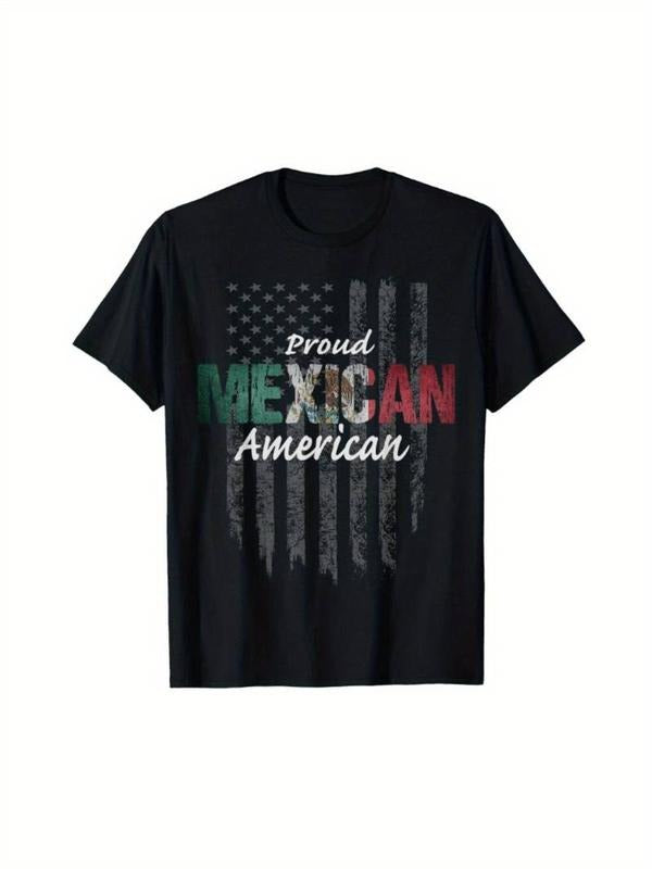 [100% Cotton] Men's Proud Mexican American Cotton T-Shirt