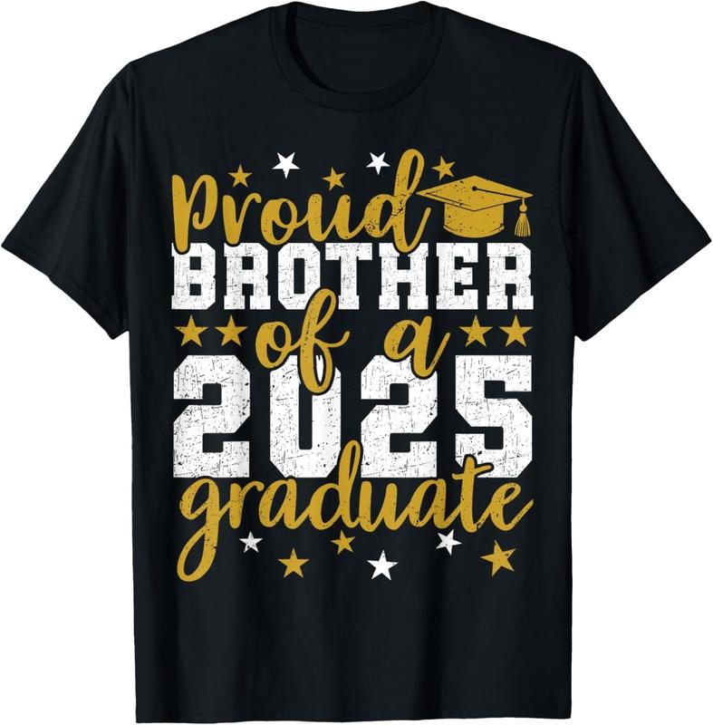 100% Cotton Brother Senior 2025 Proud Brother Of A Class Of 25 Graduate T-Shirt