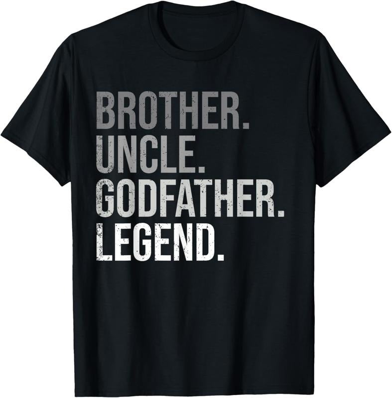 100% Cotton Brother Uncle Godfather Legend Fun Best Funny Uncle T-Shirt
