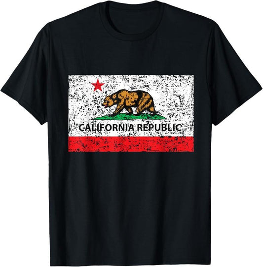 100% Cotton California Republic Cali Flag T-Shirt Socal Norcal Cencal T