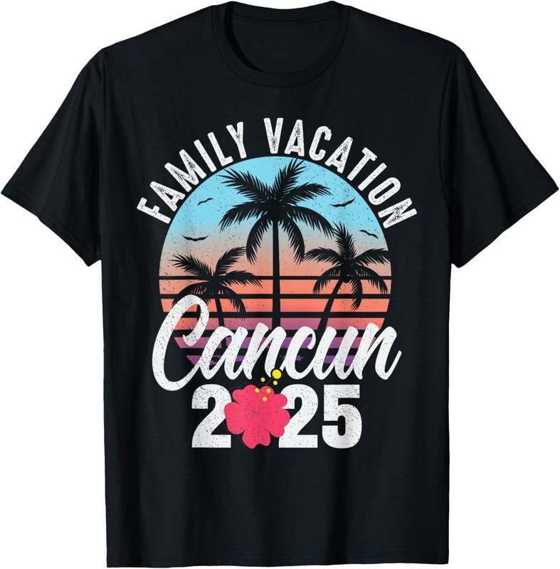 100% Cotton Cancun Mexico Family Vacation 2025 Matching Family Vacation T-Shirt