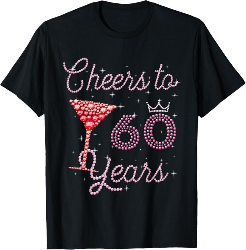 100% Cotton Cheers To 60 Years 60th Birthday 60 Years Old Bday T-Shirt