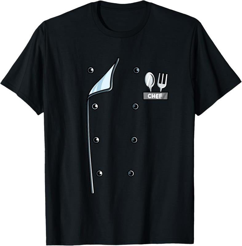 100% Cotton Chef Costume Coat Uniform Funny Cook Jacket for Cooking T-Shirt