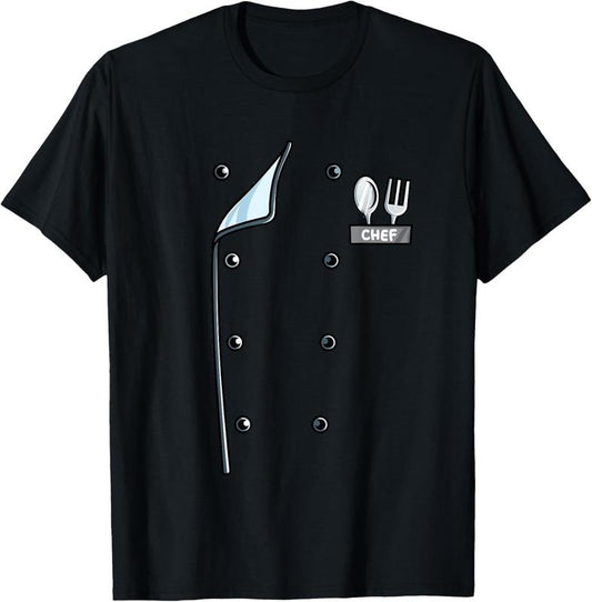 100% Cotton Chef Costume Coat Uniform Funny Cook Jacket for Cooking T-Shirt