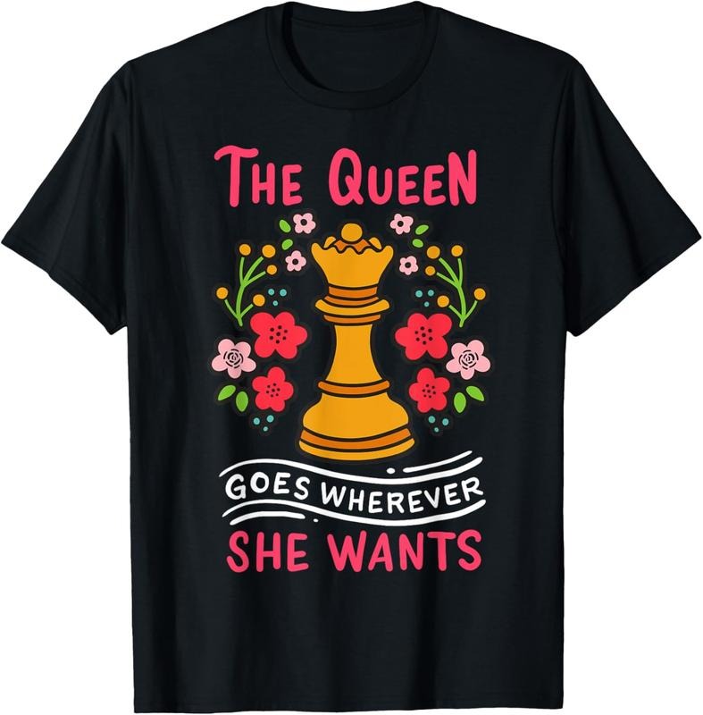 100% Cotton Chess Chessmen Chessboxing Queen Chess Player Gift T-Shirt