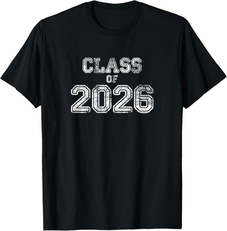 100% Cotton Class of 2026 | Senior 2026 Graduation Vintage School Spirit T-Shirt