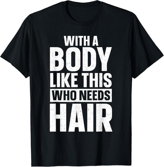 100% Cotton Cool Bald Guy Design For Men Dad Husband Bald Head Bald Man T-Shirt