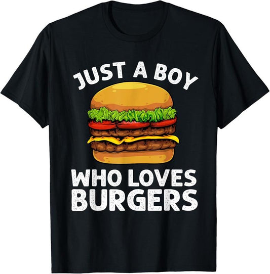 100% Cotton Cool Burger Art For Boys Men Hamburger Cheeseburger Lover T-Shirt