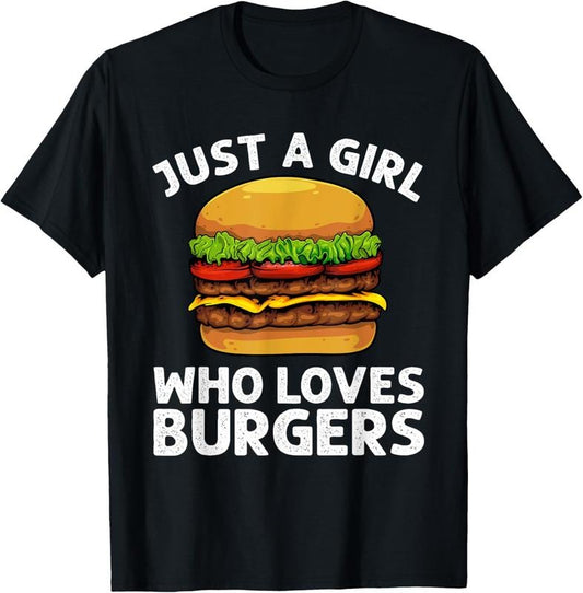 100% Cotton Cool Burger Art For Girls Women Hamburger Cheeseburger Lover T-Shirt