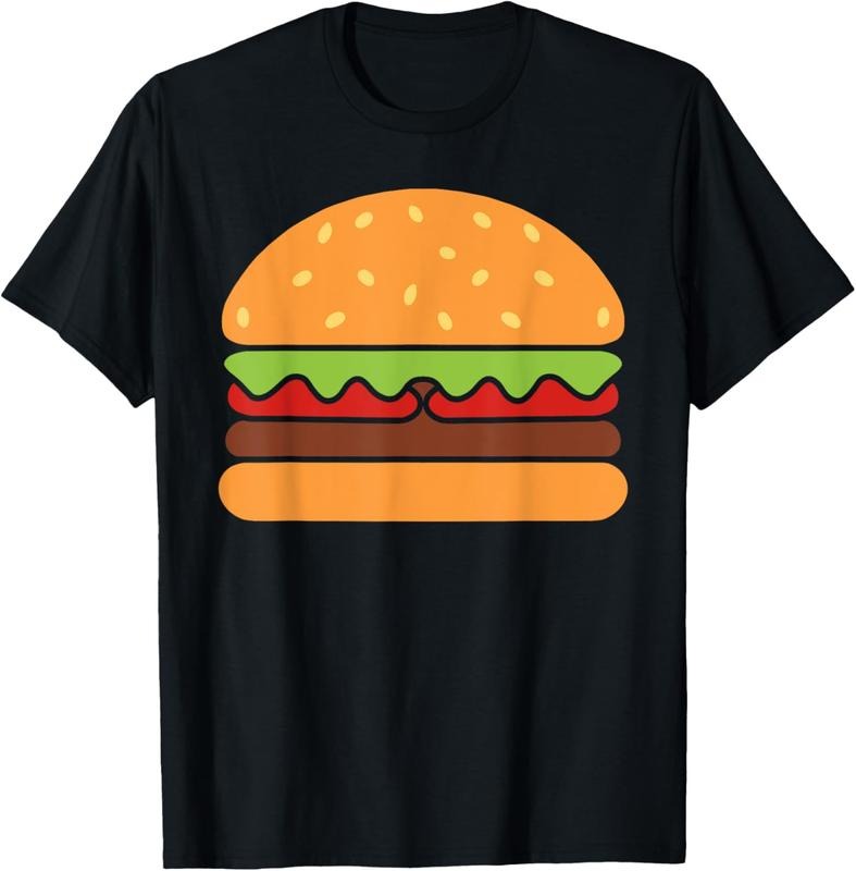 100% Cotton Cool Hamburger Art Men Women Minimalist Burger Cheeseburger T-Shirt