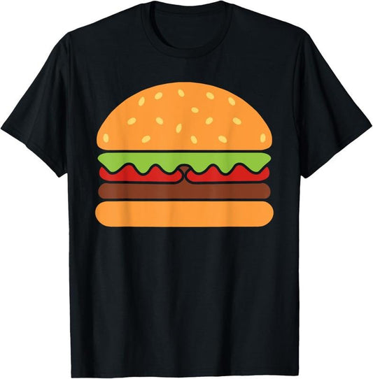 100% Cotton Cool Hamburger Art Men Women Minimalist Burger Cheeseburger T-Shirt