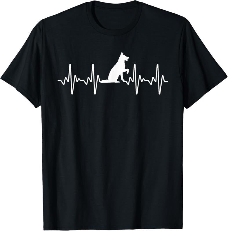 100% Cotton Cute German Shepherd Art For Men Women German Shepherd Lover T-Shirt