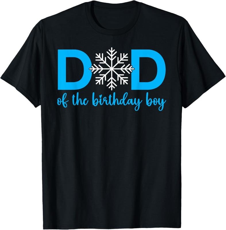 100% Cotton Dad Of The Birthday Boy Winter Onederland 1st Birthday T-Shirt
