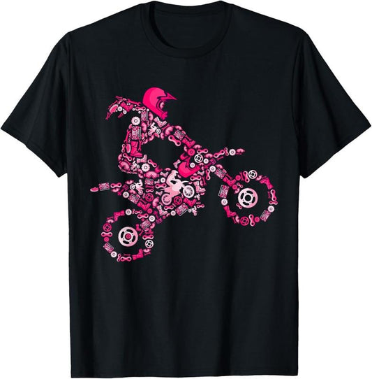 100% Cotton Dirt Bike Rider Motocross Dirt Biking Enduro Girls Women T-Shirt