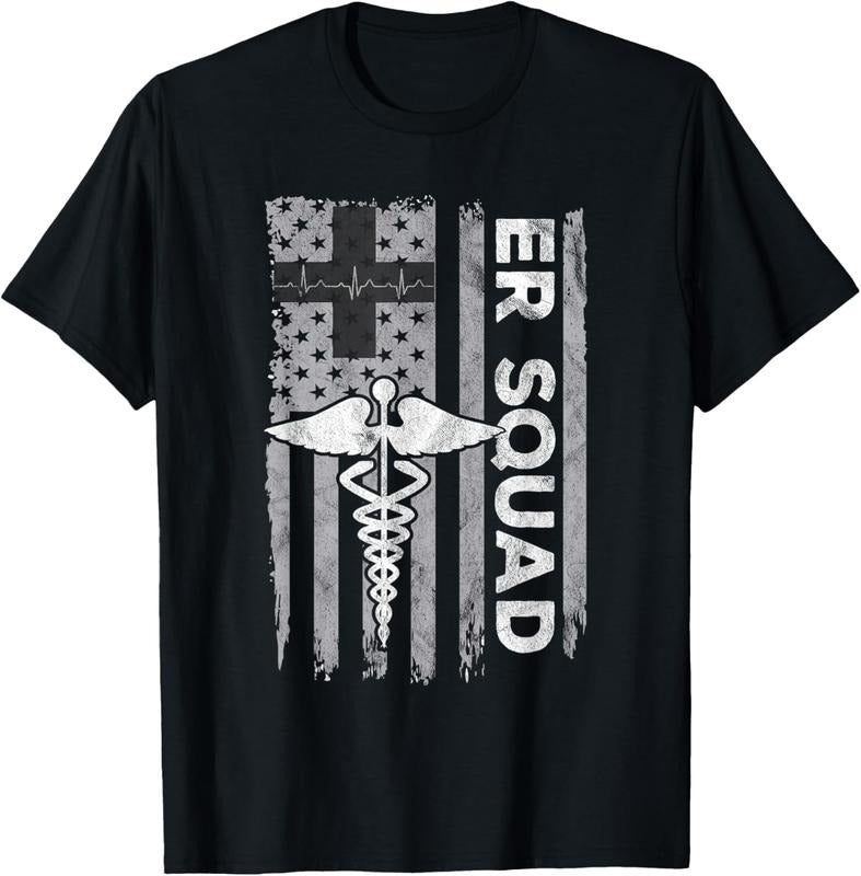 100% Cotton ER Nurse Doctor Emergency Room Hospital Squad T-Shirt