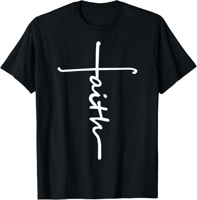 100% Cotton Faith Cross Quotes Christian Lion Luke for Men Women  T-Shirt