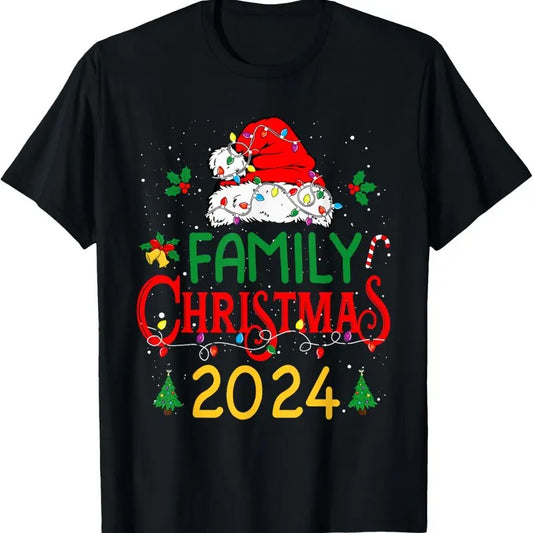 100% Cotton Family 2024 Christmas Matching Outfits Team Santa Elf Squad T-Shirt