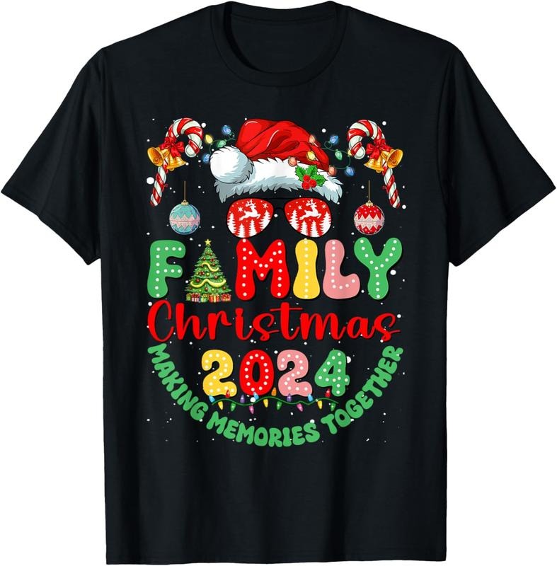 100% Cotton Family Christmas 2024 Christmas Squad Xmas Matching Pajamas T-Shirtstyle{n002}2