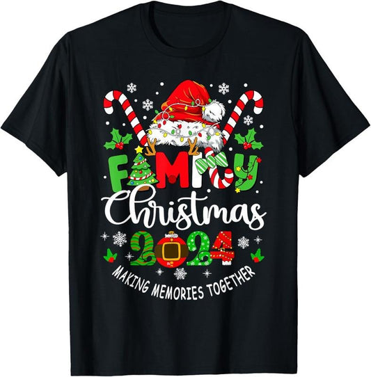 100% Cotton Family Christmas 2024 Matching Family Christmas Xmas T-Shirt