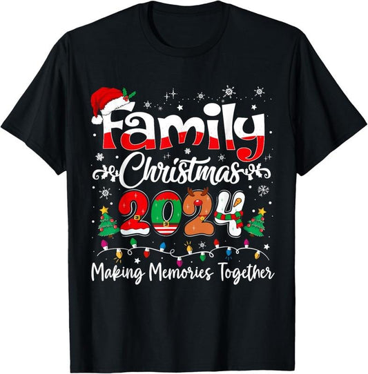 100% Cotton Family Christmas 2024 Matching Outfit Xmas Squad Santa Group T-Shirtstyle{n002}3