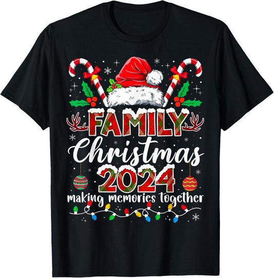 100% Cotton Family Christmas 2024 Matching Squad Santa Elf Funny Xmas T-Shirt