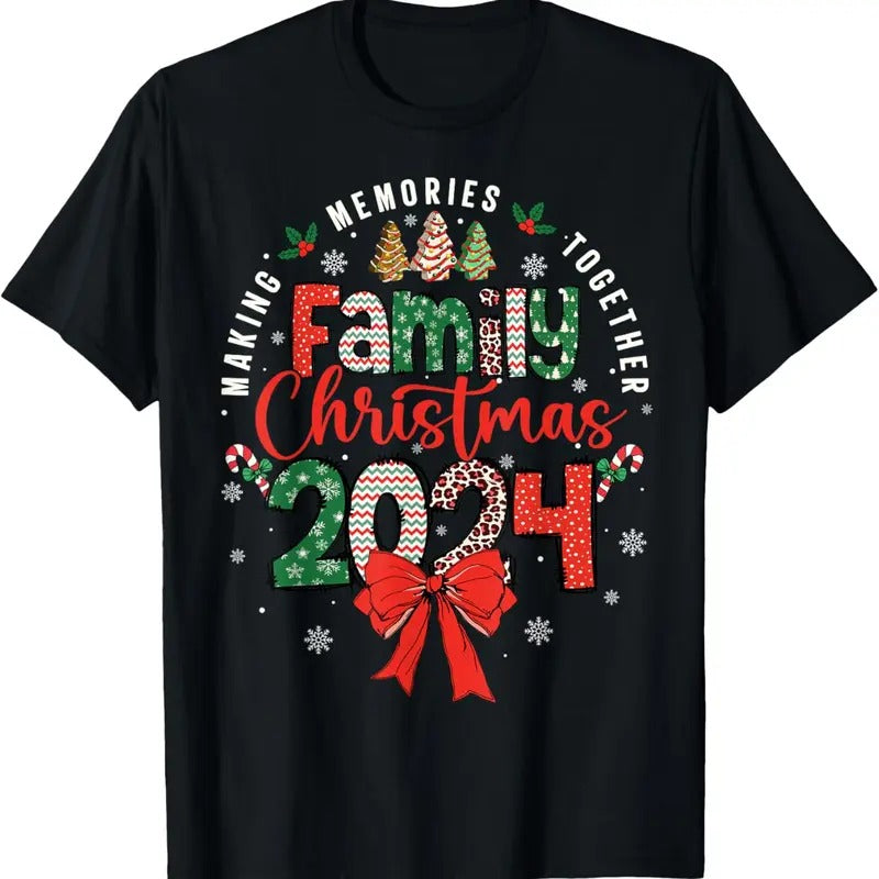 100% Cotton Family Christmas 2024 Matching Xmas Making Memories Together T-Shirt