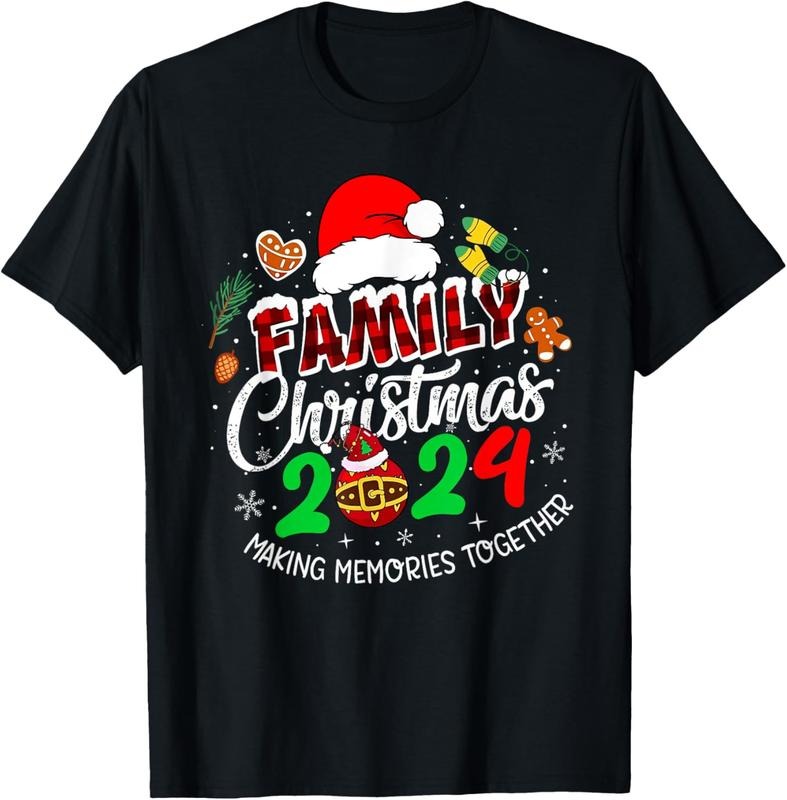 100% Cotton Family Christmas 2024 Matching Xmas Making Memories Together T-Shirtstyle{n002}2