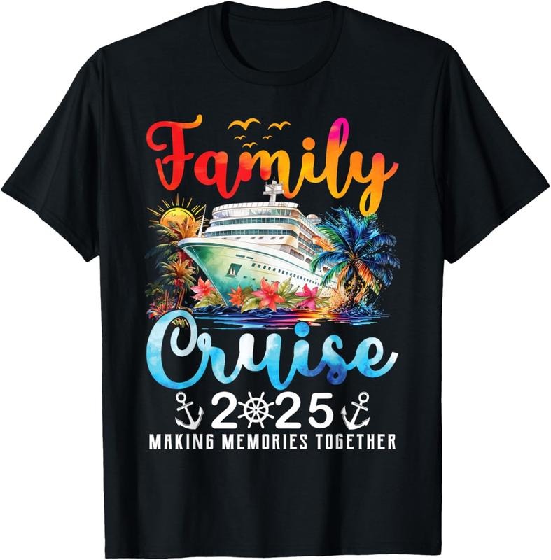 100% Cotton Family Cruise 2025 Vacation Trip Family Matching Cruise Ship T-Shirt