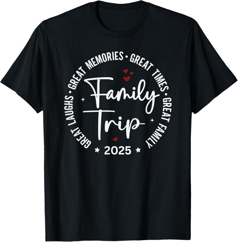 100% Cotton Family Trip Vacation 2025 Matching Group T-Shirt