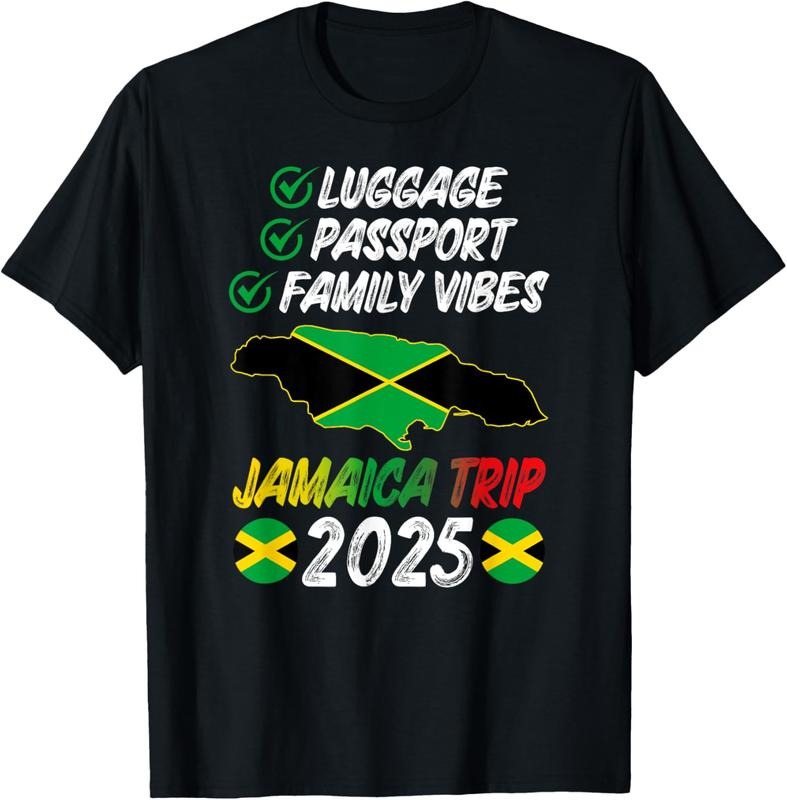 100% Cotton Family Vibes Jamaica Family Trip 2025 Jamaica Vacation T-Shirt
