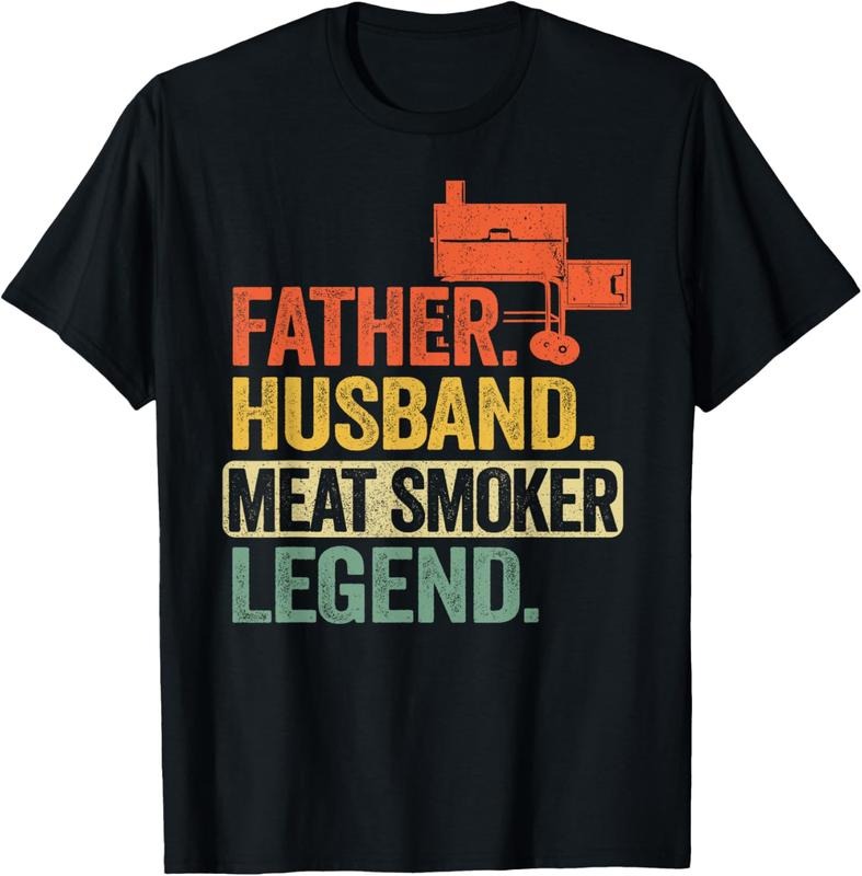 100% Cotton Father Husband Meat Smoker Legend Grilling Dad Meat Smoking T-Shirt