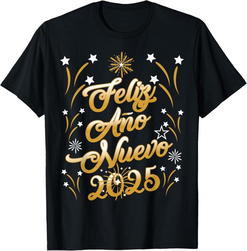 100% Cotton Feliz año nuevo 2025 Happy New Year Spanish Mexican Latin T-Shirt