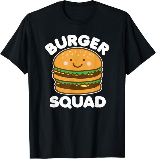 100% Cotton Funny Burger Cute Burger Squad Kawaii Food Hamburger Lover T-Shirt