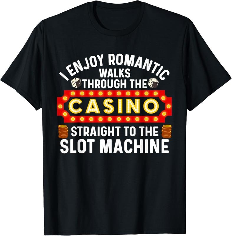 100% Cotton Funny Casino Designs For Men Women Gambling Pun Game Lovers T-Shirt