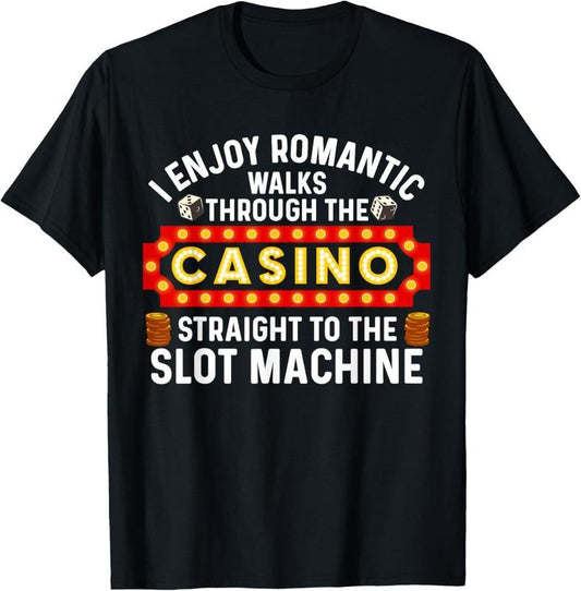 100% Cotton Funny Casino Designs For Men Women Gambling Pun Game Lovers T-Shirt