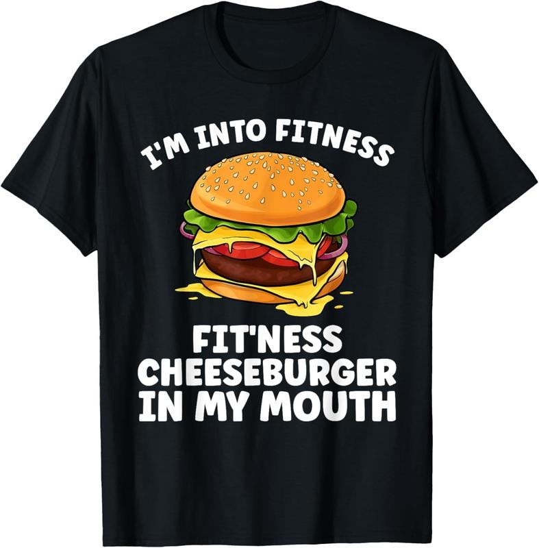 100% Cotton Funny Cheeseburger For Men Women  Burger Hamburger Lover T-Shirt